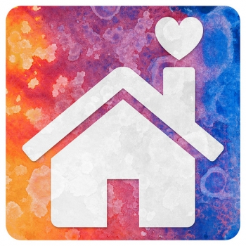 Abstract Acrylic Icon - Home is Where the Heart is