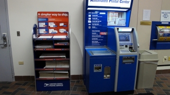 Automated Postal Center and new Priority Mail box display