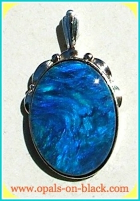 Black Crystal Opal Pendant from Opals-On-Black.com