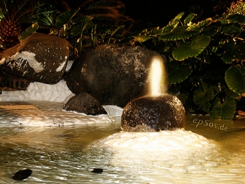 Magic Water Fountain Light at Night Garden