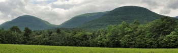 Twin Mountain and Sugarloaf Mountain from Platte Clove Road in Catskill Mountains