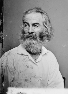 Walt Whitman - por Mathew Brady (algo entre 1855 e 1865)